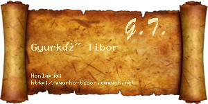 Gyurkó Tibor névjegykártya